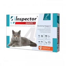 Инспектор Квадро К "Inspector Quadro K" капли для котов от внешних и внутренних паразитов (4-8 кг)