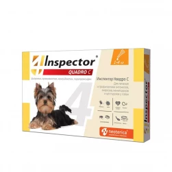 Инспектор Квадро C "Inspector Quadro C" капли для собак от внешних и внутренних паразитов (1-4кг)