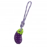 Игрушка "TRIXIE" для собак "Баклажан на верёвке" со звуком, 13 см/ 34 см (арт.-34707)