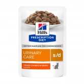 Hill's Prescription Diet s/d Urinary Care, паучи диета для кошек для растворения струвитных уролитов и кристаллов, 85гр (арт-607296)