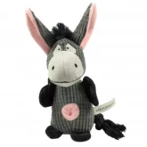 Игрушка Mr.Kranch для собак "Ослик" плюшевая с канатиками, пищалкой и карманом под лакомство, 21 см, серая (арт.-3790)