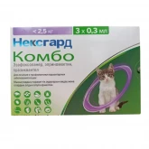 Нексгард Комбо для котов весом до 2,5кг, S уп. - 3 пип.(цена за 1 пип. х 0,3мл)