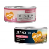 Корм "Мнямс" консервированный для взрослых кошек с индейкой и тыквой "Паштет по-оксфордски", 100 г (арт.-6670)