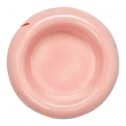 Миска Mr.Kranch Bamboo керамическая, розовая, на бамбуковой подставке, 250мл (арт.-3738)