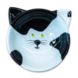 Миска Mr.Kranch для кошек "Мордочка кошки" керамическая, черно-белая, 120мл (арт.-9623)