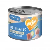 Корм "Мнямс "Мусс по-французски" консервированный для щенков, беременных и кормящих собак паштет из индейки с цукини, 200 гр (арт.6625)