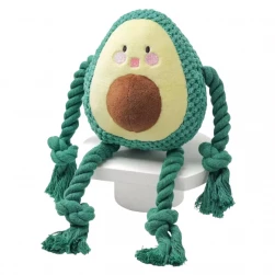 Игрушка Mr.Kranch для собак "Авокадо" плюшевая с канатиками и пищалкой 13,5 см (арт.-1941)