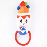 Игрушка Mr.Kranch для собак "Йогурт" плюшевая с канатиком  и пищалкой 19 см (арт.-0287)