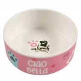 Миска Mr.Kranch керамическая для собак "Чао Белла", 420 мл, розовая (арт.-4476)