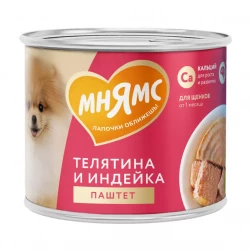 Влажный корм Мнямс Паштет из телятины и индейки для щенков всех пород «ПРАВИЛЬНОЕ РАЗВИТИЕ» 200 г (арт.-7255)