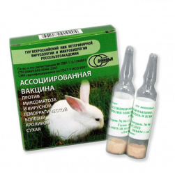 Вакцина ассоциированная для кроликов от миксоматоза и ВГБК (1 фл.-10доз)