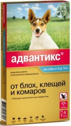 Адвантикс "Advantix" капли на холку для собак массой 4 - 10 кг (цена за 1 пипетку х 1 мл)