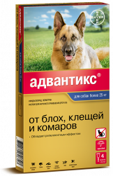 Адвантикс "Advantix" капли на холку для собак массой более 25 кг (цена за 1 пипетку х 4 мл)
