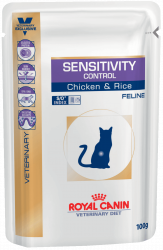 Royal Canin Sensitivity Control Feline, влажная диета, паучи для кошек, при пищевой аллергии, кусочки в соусе (85г.)