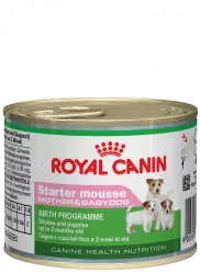 Royal Canin Starter Mother & Babydog Mousse, консервы для беременных и кормящих собак, и для щенков до 2-х мес возраста (195 г.)