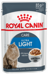 Royal Canin Ultra Light, паучи для кошек, для профилактики лишнего веса, в соусе (85 г.)