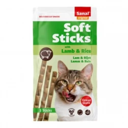 Sanal Soft Sticks Lamb & Rice (Санал мягкие палочки с ягненком и рисом), лакомство для кошек, цена за упаковку - 3 шт.) (арт. 3850)