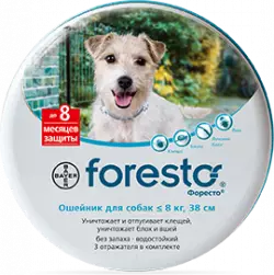 Форесто "Foresto" антипаразитарный ошейник для собак мелких пород (≤ 8 кг, 38 см)