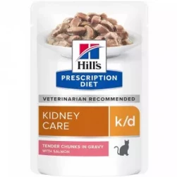 Hill's Prescription Diet k/d Kidney Care Salmon, паучи диета для кошек с лососем, 85гр (арт-3410)