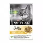 Pro Plan Nutri Savour Sterilised Ckn, влажный корм для стерилизованных кошек, с курицей в соусе, 85 гр.(арт.-7043)