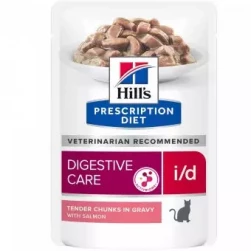 Hill's Prescription Diet i/d Digestive Care Salmon, паучи диета для кошек, с лососем, 85гр (арт-606409 и арт.-605730)