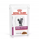 Royal Canin Renal Feline Beef, влажная диета, паучи для кошек, при почечной недостаточности, с говядиной (85 г.)(арт.-0489)